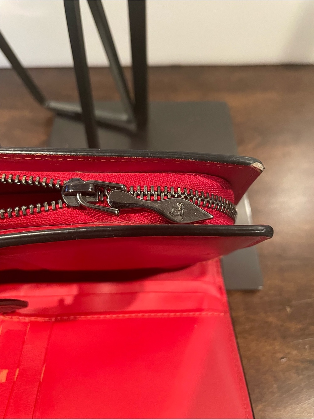 Christian Louboutin Paloma Black & Red Leather Wallet with Red Accent - Picture 8 of 11